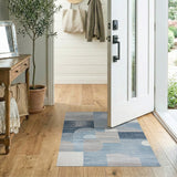 Modern Blue Geometric Abstract Geometric Modern Area Rug