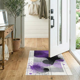 Purple Abstract Splatter Area Rug