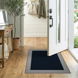 Sleek Black Geometric Area Rug