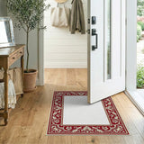 Ornate Border Ornate Red Floral Border Area Rug