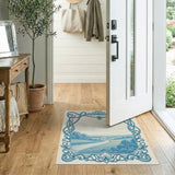 Ornate Framed Blue River Valley Area Rug