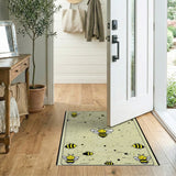 Playful Cartoon Bee Yellow Area Rug