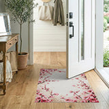 Delicate Pink Cherry Blossom Border Area Rug