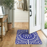 Blue and Teal Navy Blue Mandala Persian Area Rug