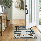 Starry Winter Forest Bears Kids Rug