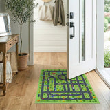 Washable City Road Map Kids Play Rug - Low Pile Non-Slip Playroom Mat