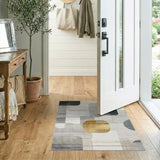 Gold and Silver Modern Geometric Grey Gold Area Rug