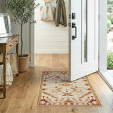 Cream Terracotta Southwestern Geometric Rug