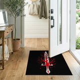 Red Coral Sword Area Rug