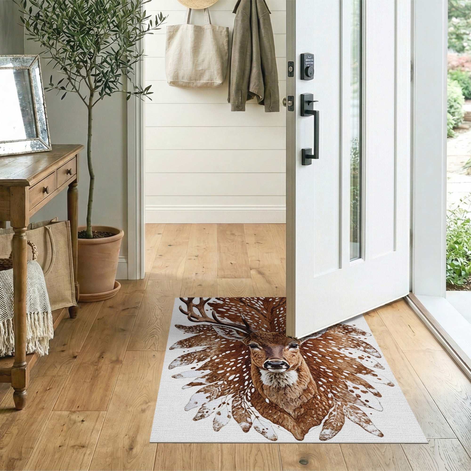 Majestic Spotted Deer Antler Area Rug