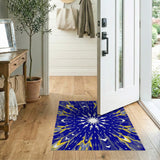 Multi-color and Patterns Navy Blue Starburst Geometric Area Rug