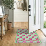 Whimsical Pink Strawberry Pattern Area Rug