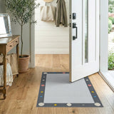 Multi-Color Dot Border Geometric Area Rug