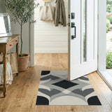 Black and White Geometric Modern Modern Black White Geometric Area Rug