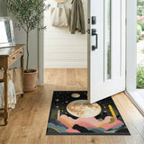 Cosmic Multi-Moon Landscape Area Rug