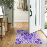 Playful Purple Paw Print Area Rug