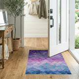 Purple Purple Watercolor Scales Area Rug