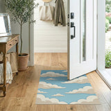 Dreamy Blue Sky Clouds Area Rug