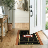 Black Gold Football Field Area Rug