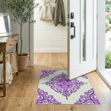 Floral Vintage Purple Floral Medallion Area Rug