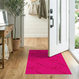 Vibrant Pink Hummingbird Silhouette Area Rug