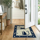 Starry Black Cat Area Rug