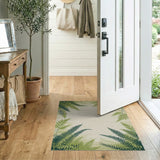 Vintage Green Fern Area Rug