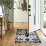 Ornate Black Persian Area Rug