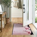 Pink Cherry Blossom Branch Floral Vintage Area Rug