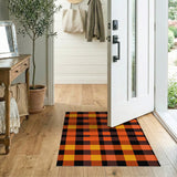 Bold Orange Black Buffalo Check Area Rug