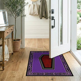 Purple Gothic Coffin Damask Area Rug