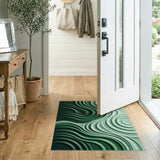 Green Abstract Area Emerald Wave Abstract Area Rug