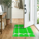 Vibrant Green Organic Grid Area Rug