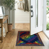 Rainbow Jacket Peacock Frame Area Rug