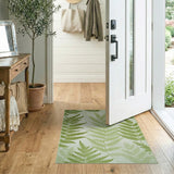 Floral Vintage Green Fern Leaf Area Rug