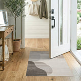 Modern Abstract Grey Beige Area Rug