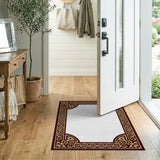 Ornate Maroon Gold Persian Border Rug