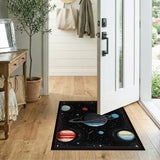 Retro Pixelated Cosmos Planets Area Rug
