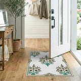 Blue and Teal Traditional Persian Teal Floral Medallion Persian Area Rug