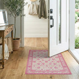 Pink Ornate Pink Floral Persian Rug
