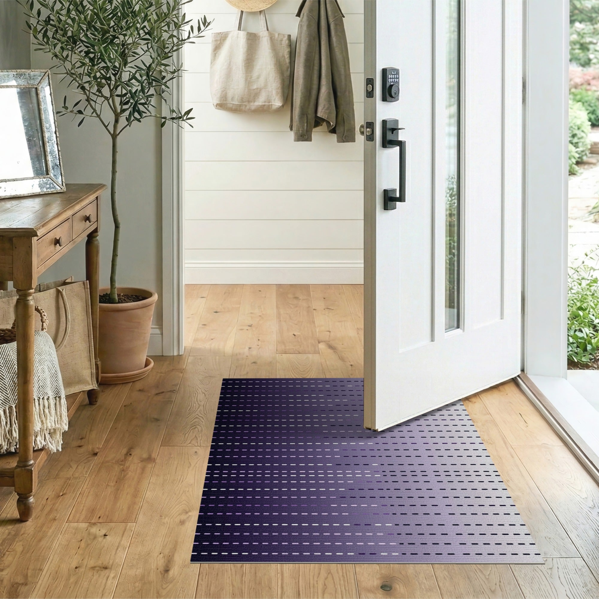 Purple Gradient Line Modern Area Rug