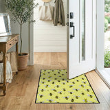 Whimsical Cartoon Bees Yellow Striped Area Rug