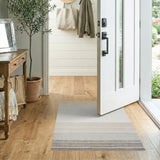 Beige Ombre Gradient Stripe Area Rug