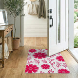 Vibrant Pink Daisy Floral Floral Vintage Area Rug