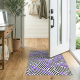 Purple Black Geometric Maze Area Rug