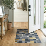 Geometric Grey Gold Abstract Area Rug