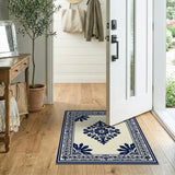 Ornate Navy Medallion Persian Area Rug