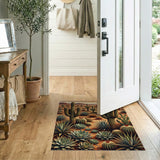 Southwestern Desert Cacti Sunset Area Rug