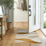 Brown Tan Abstract Wave Area Rug