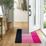 Black Pink Ombre Vertical Stripe Area Rug